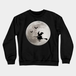 Halloween Full Moon Spooky Witch Crewneck Sweatshirt